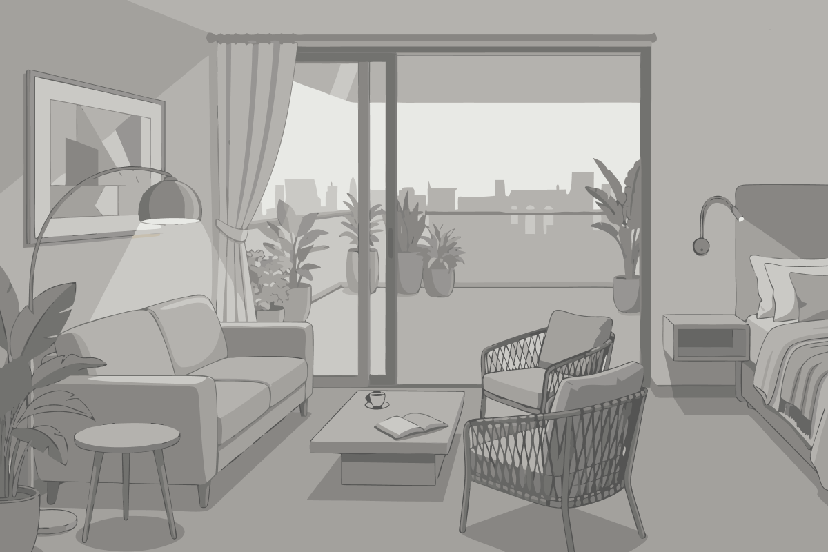 Appartamento Monolocale con 1 Letto Matrimoniale